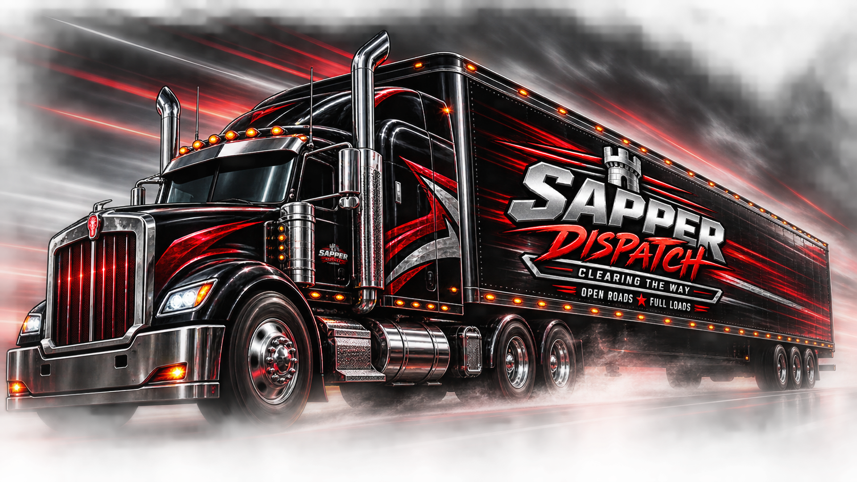Sapper Dispatch truck on the open road